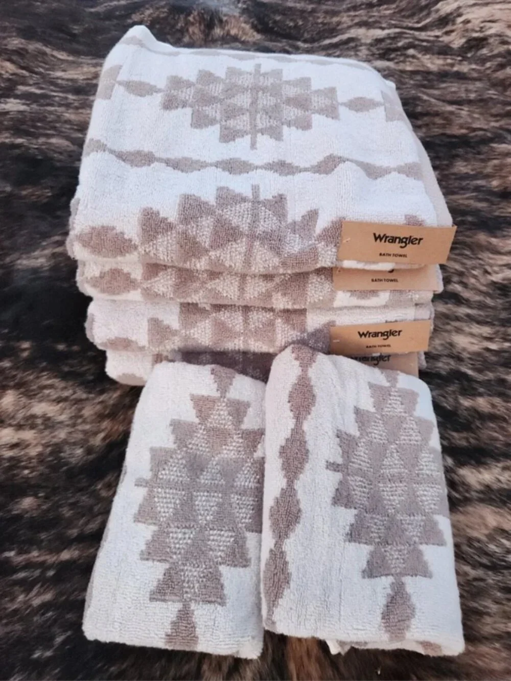 Wrangler Tan/Brown Southwestern Bath Towel Set